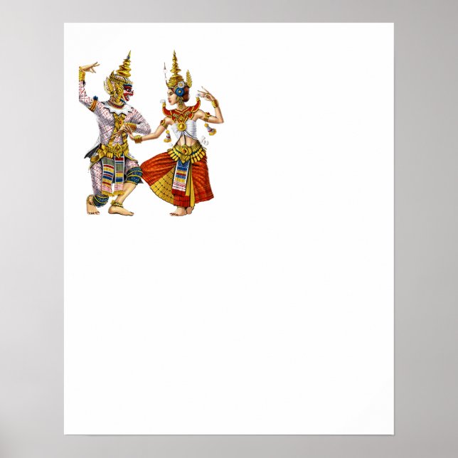 Kambodjanska Khmer Apsara Dance Poster (Framsidan)