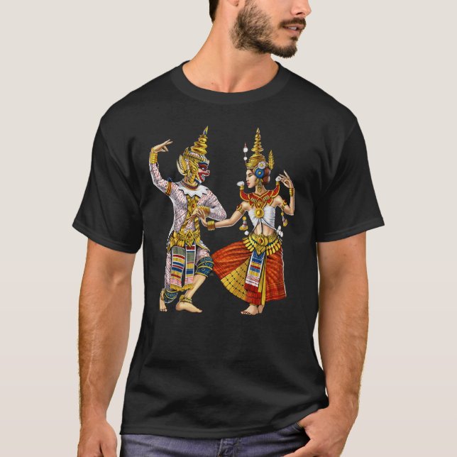 Kambodjanska Khmer Apsara Dance T Shirt (Framsida)