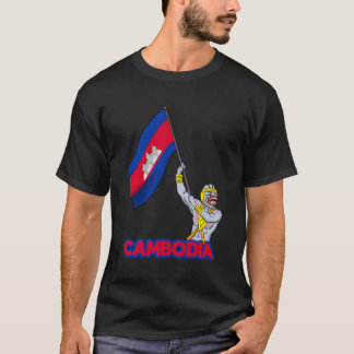 Kambodjanska Khmer Reamker Hanu Flagga T Shirt