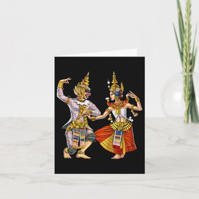 Kambodjanska Khmer Traditional Dance Apsara Kambod Kort (Framsida)