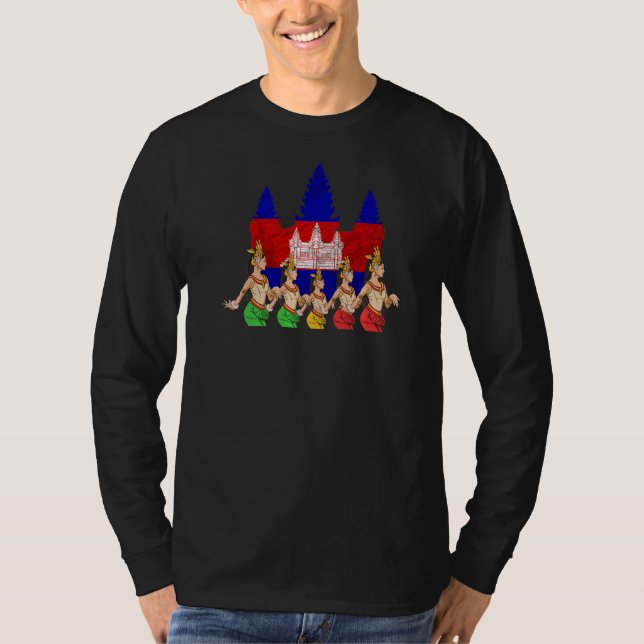 Kambodjanska Khmer Traditional Dance Apsara T Shirt (Framsida)