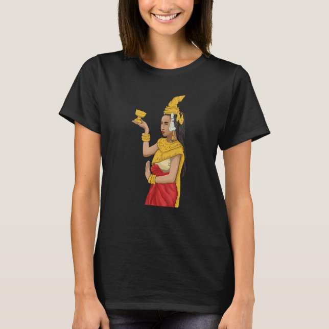 Kambodjanska Khmer Traditional Dance Apsara T Shirt (Framsida)
