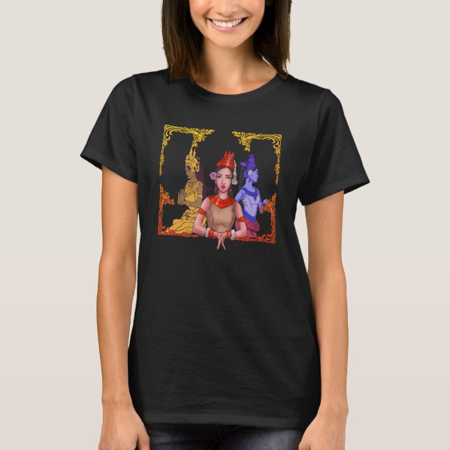 Kambodjanska Khmer Traditional Dance Apsara T Shirt (Framsida)