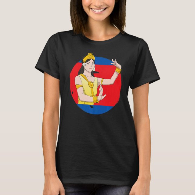 Kambodjanska Khmer Traditional Dance Apsara T Shirt (Framsida)