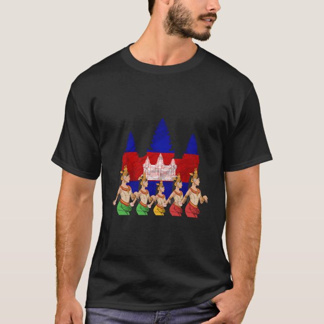 Kambodjanska Khmer Traditional Dance Apsara T Shirt (Framsida)