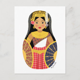 Kambodjanska Matryoshka Postcard Vykort