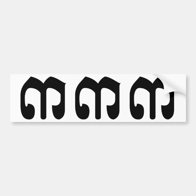 Kambodjanska nummer 3 / tre / ៣ (Bei) Khmer Script Bildekal (Framsidan)