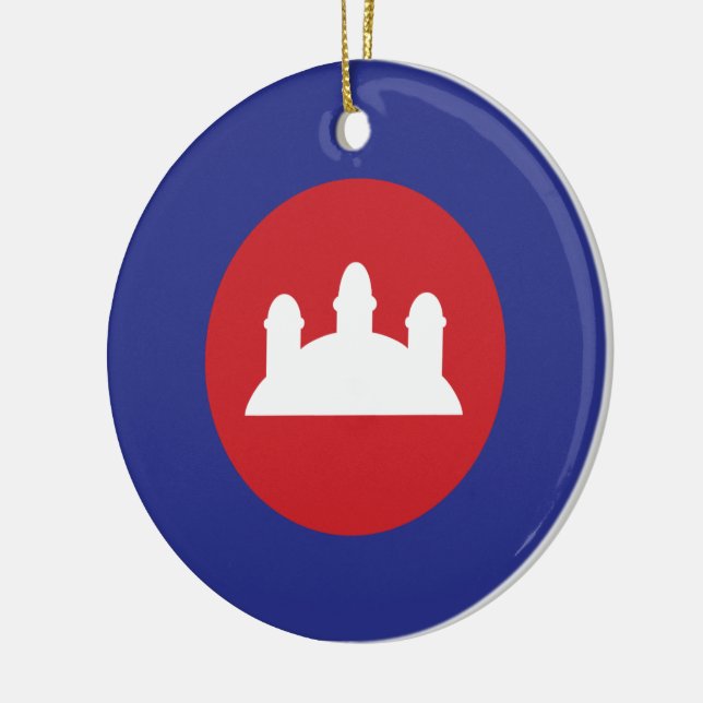 Kambodjanska Roundel Julgransprydnad Keramik (Vänster)