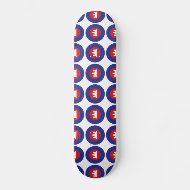Kambodjanska Roundel Skateboard Bräda 20 Cm (Framsida)