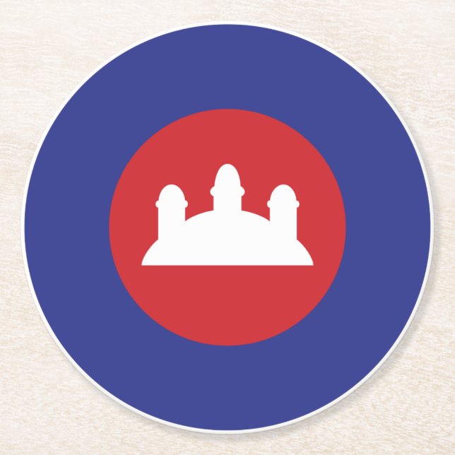 Kambodjanska Roundel Underlägg Papper Rund (Framsidan)