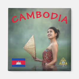 Kambodjanska Woman Photo Magnet