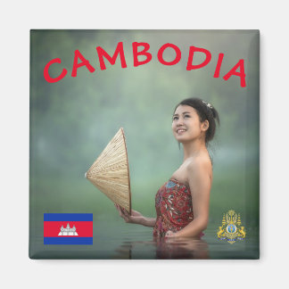 Kambodjanska Woman Photo Magnet