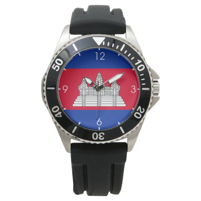 Kambodjas Flagga Armbandsur (Framsida)