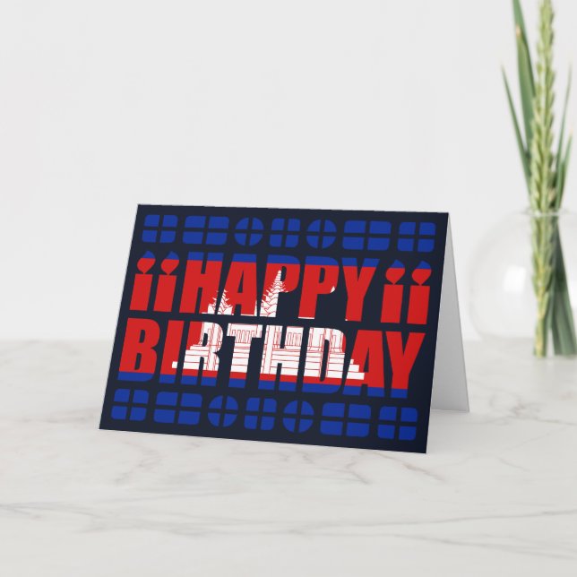 Kambodjas Flagga Birthday Card Kort (Framsida)