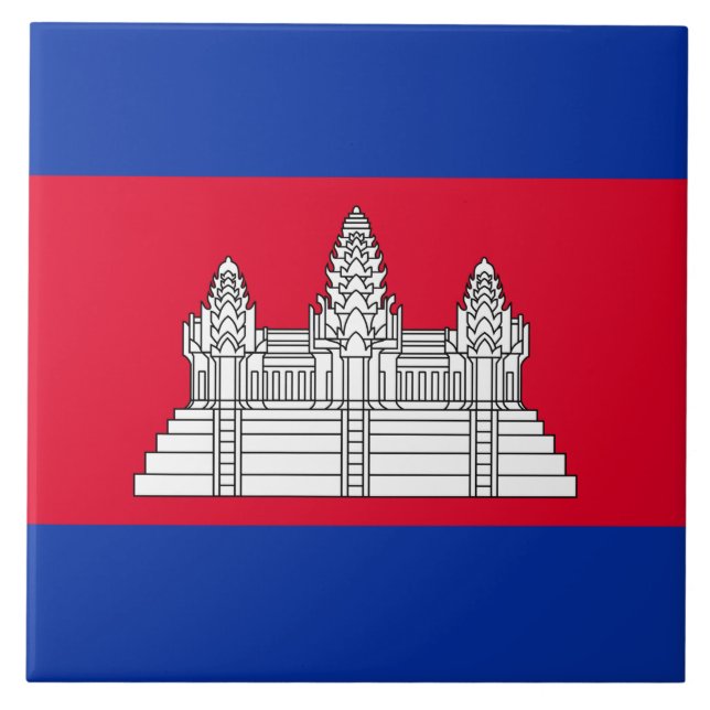 Kambodjas flagga kakelplatta (Framsidan)