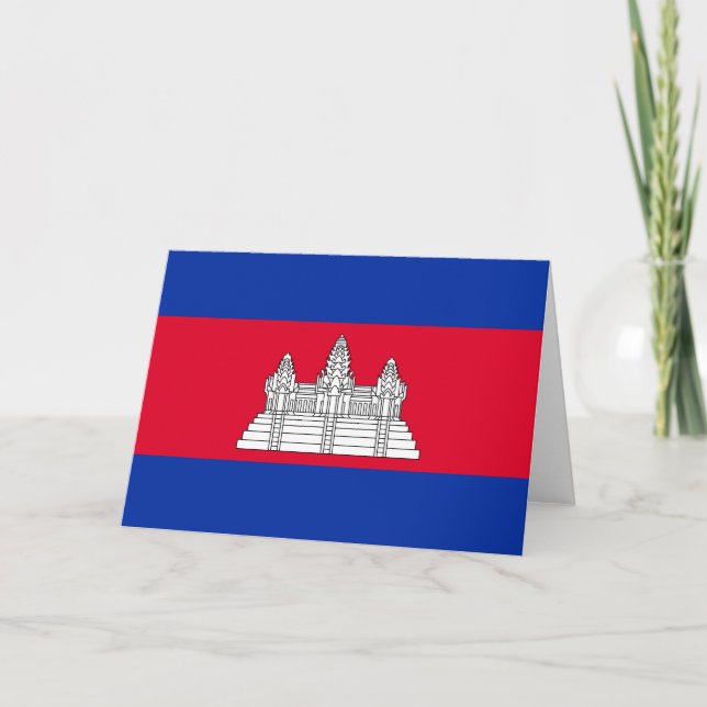 Kambodjas flagga kort (Framsida)