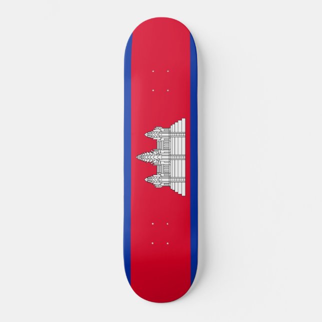 Kambodjas flagga mini skateboard bräda 18,5 cm (Framsida)