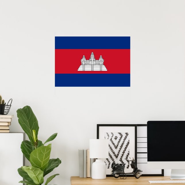 Kambodjas flagga poster (Hemmakontoret)