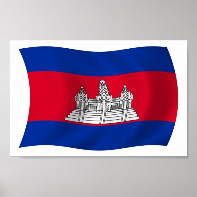Kambodjas Flagga Poster utskrift (Framsidan)
