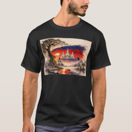 Kambodjas flagga solnedgång t shirt