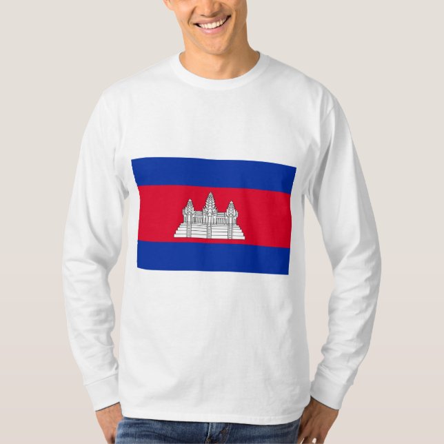 Kambodjas flagga t shirt (Framsida)
