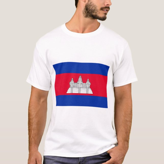 Kambodjas flagga t shirt (Framsida)