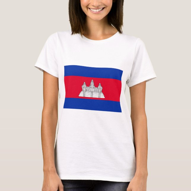 Kambodjas flagga t shirt (Framsida)