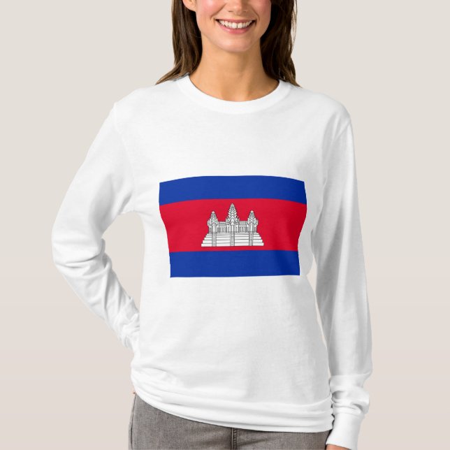 Kambodjas flagga t shirt (Framsida)