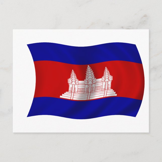 Kambodjas flagga vykort (Framsida)