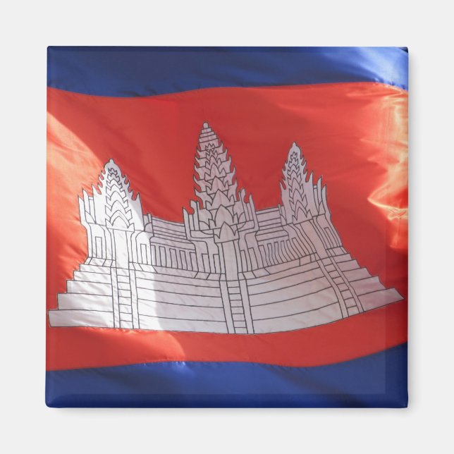 Kambodjas flagga wat magnet (Framsidan)