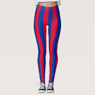 Kambodjas nationella Flagga Färg-Lodrät strimlad Leggings