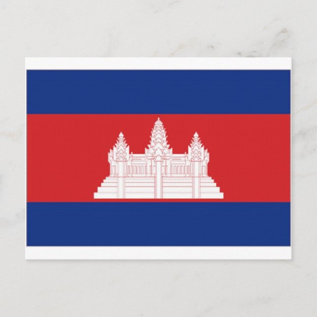 Kambodjas nationella Flagga Vykort (Framsida)