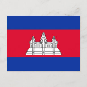 Kambodjas nationella Flagga Vykort
