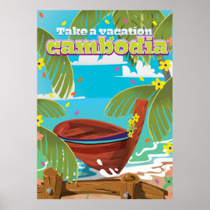 Kambodjas tecknad - bokaffisch. poster