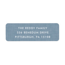 Kambray blue babydusch, enkel returadress returadress etikett