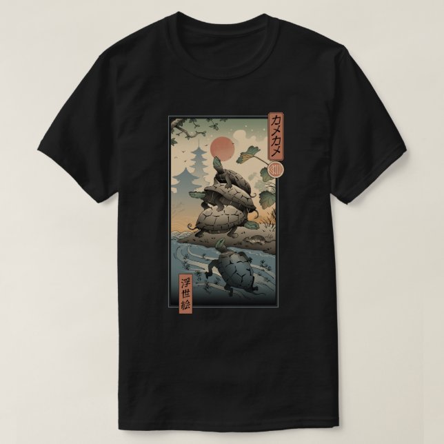 Kame Kame Ukiyoe T Shirt (Design framsida)