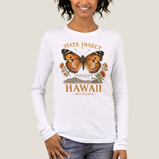 Kamehameha fjäril på Hawaii T Shirt (Framsida)