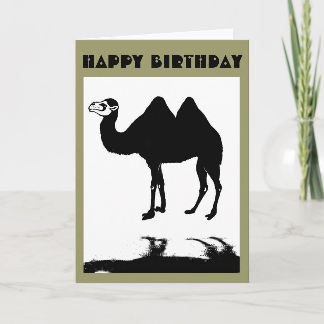 Kamel i rain Grattis på födelsedagen Card Kort (Framsida)