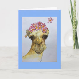 Kamel med ett Pearl Earring Hälsning Card Kort