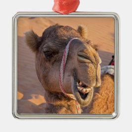 Kamel med rolig ansiktsuttryck - Oman Julgransprydnad Metall