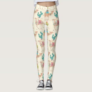 Kamel- och kaktusmönster leggings