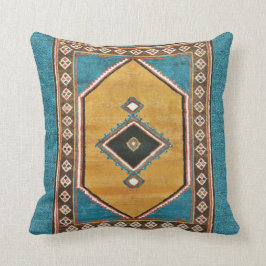 Kamel och turkos Antique Persian Oriental Matta Kudde