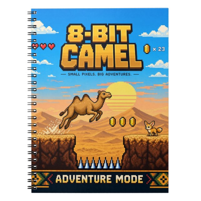 Kamel, Retro 8-Bit Pixel Art Anteckningsbok (Framsidan)