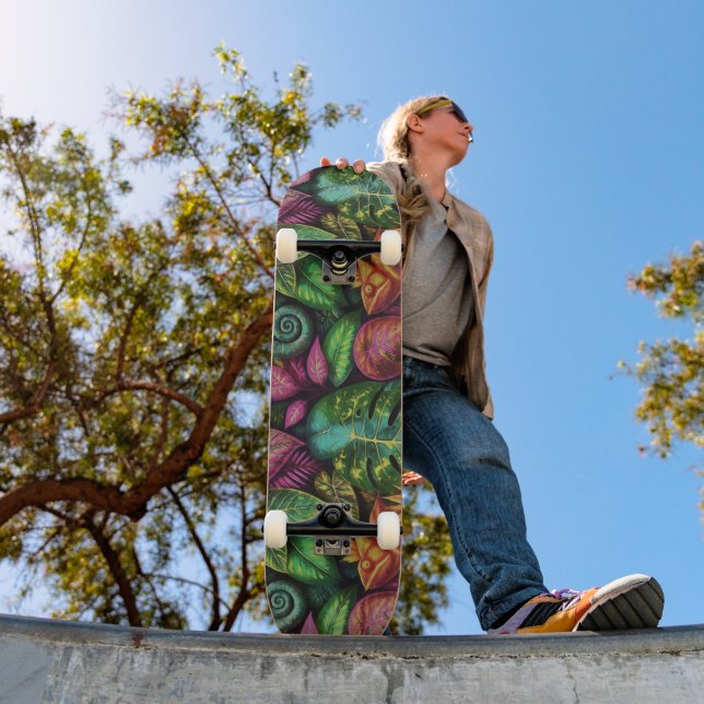 Kameleont Dschungeldrömmar Sömlös Ytmönster Mini Skateboard Bräda 18,5 Cm (Utomhus 1)
