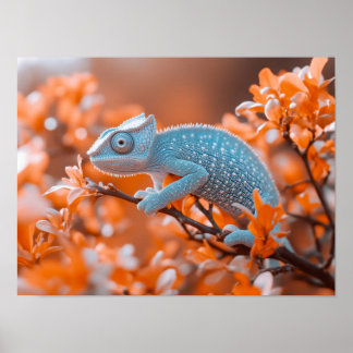 Kameleont Vilda Djur Porträtt Naturlig Miljö Poster