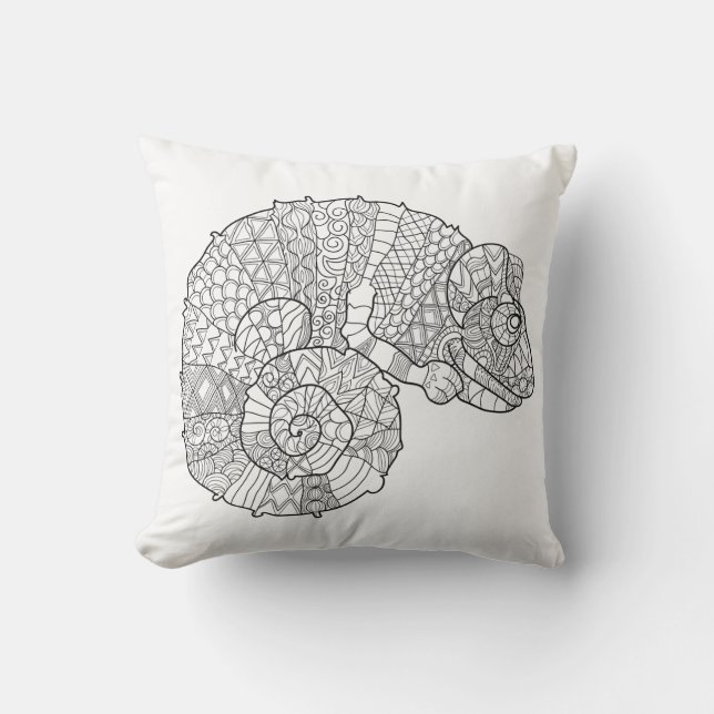 Kameleont Zendoodle Kudde (Framsida)
