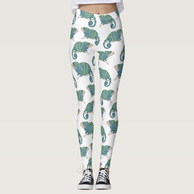 Kameleontmönster Leggings (Framsida)