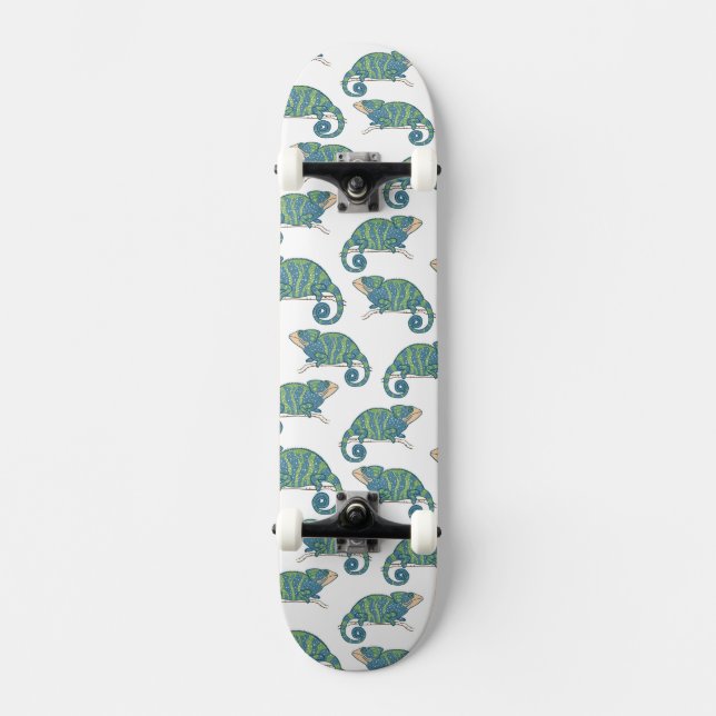 Kameleontmönster Mini Skateboard Bräda 18,7 Cm (Framsida)