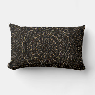 Kamelfärgad Mandala med elegant symmetri Lumbarkudde
