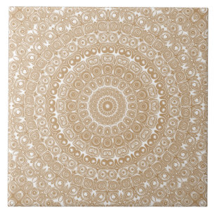 Kamelfärgad Mandala Mönsterdesign Kakelplatta